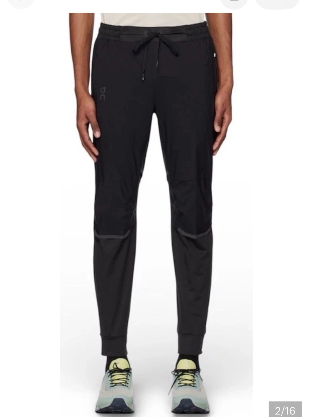 On Running Track Pants Mens Large Black Run On Clouds Zip Pocket Jogger Athletic